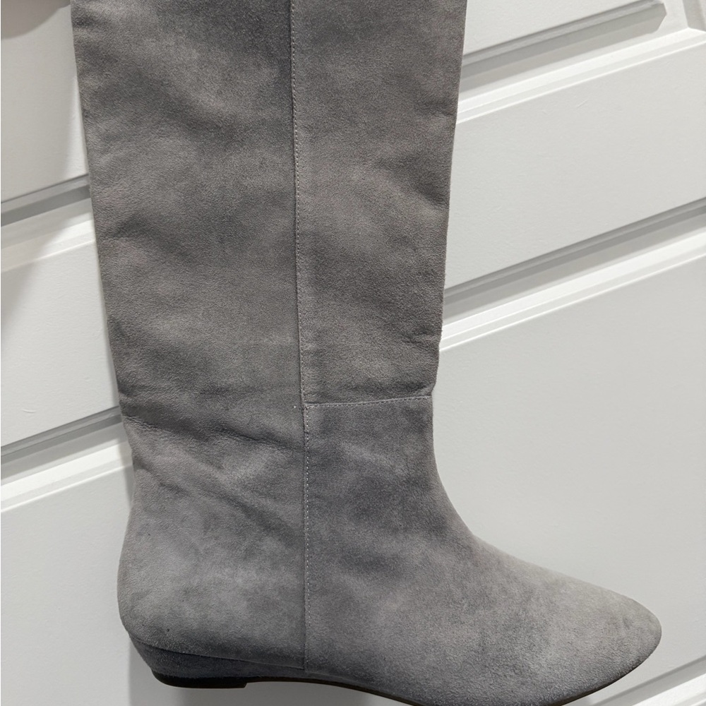 Jeffrey Campbell Gray Suede Wedge Boots